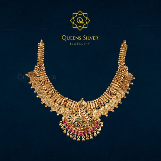 Nakshi Short Necklace QSNSN0008 - Queen Silver Jewellery