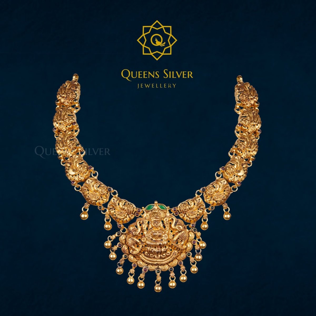 Nakshi Short Necklace QSNSN0012 - Queen Silver Jewellery