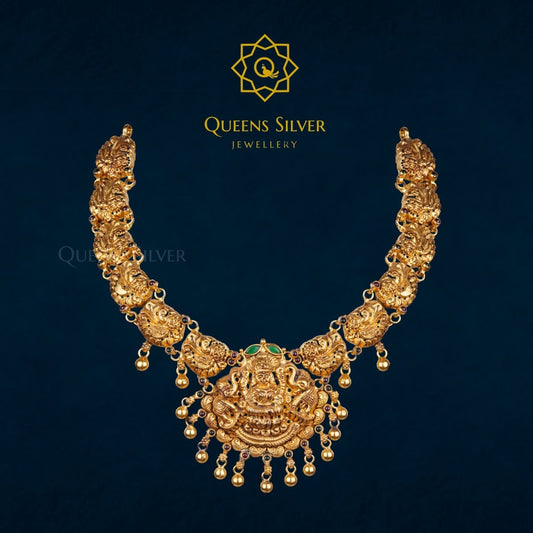 Nakshi Short Necklace QSNSN0012 - Queen Silver Jewellery