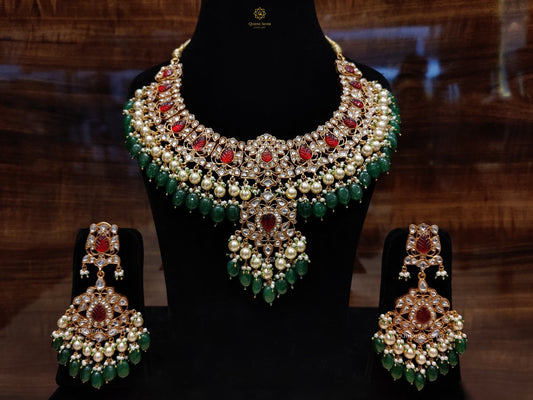 Kundan Necklace KN002 - www.queenssilverjewellery.com